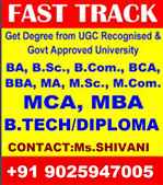 Want to Complete Your Education DEGREE DIPLOMA with UGC approved