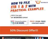 Want to learn How to file ITR Online the get ITR Filing Course by Academy Tax4wealth